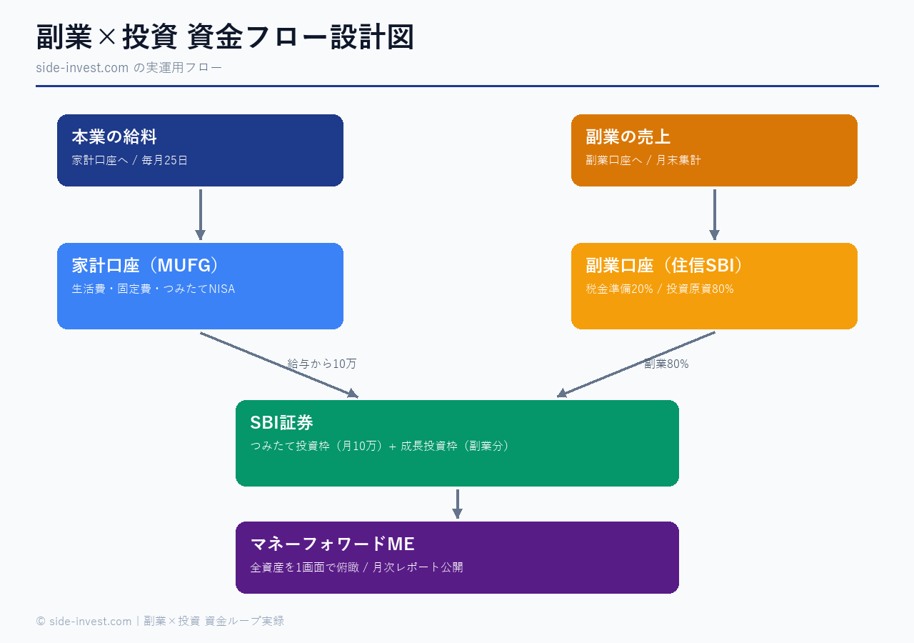 副業×投資 資金フロー図